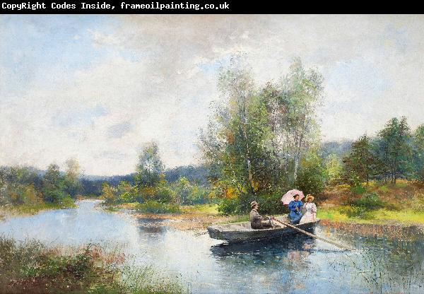 Severin Nilsson Rowing in a summer landscape